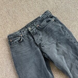 Rag & Bone New York Faded Black Straight Leg Jeans Button Fly Womens Size 31